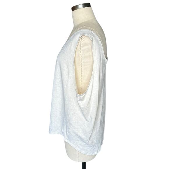 NA NIN Cream White Hemp Organic Cotton Knit Oversized Tank Top Women's One Size - Picture 2 of 7